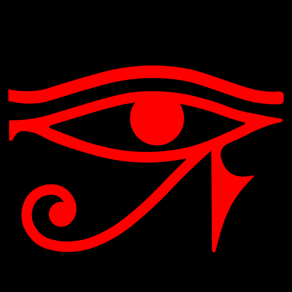 Red and Black colored Eye of Horus Symbol.